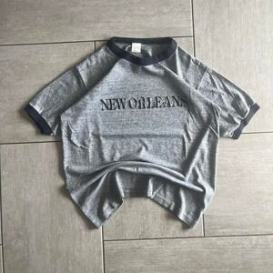 Vintage Sportswear New Orleans Ringer T-Shirt Gray Black Mens Size L